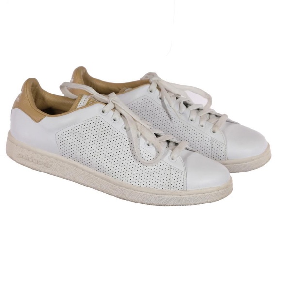 Worn 1x ADIDAS Stan Smith Sneakers Trainers White & Tan Sz. 10 Leather main image 4
